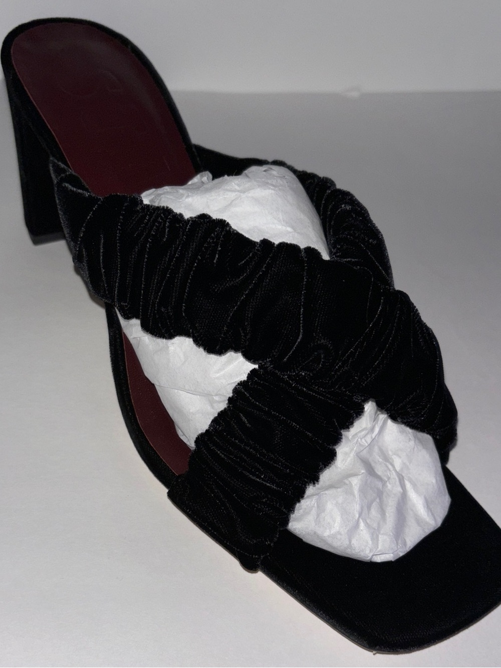 Staud Frankie Criss Cross Velvet Heels Women 10 NEW Cocktail Party Elegant Chic